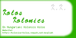 kolos kolonics business card